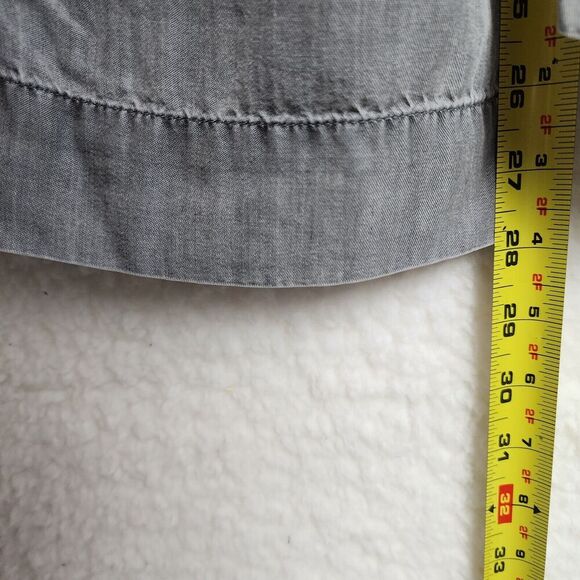 Soft Surroundings Woman's Pull On Palazzo Pants Grey Sz L Chambray Embroidered - Picture 5 of 9